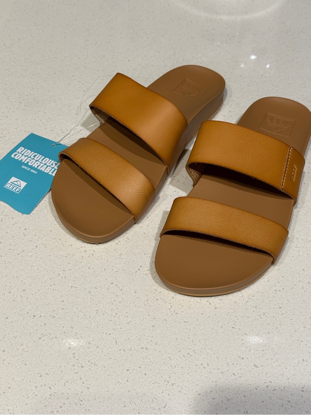 Reef NWT Women’s Brown Double-Strap Slide Sandals size US 7